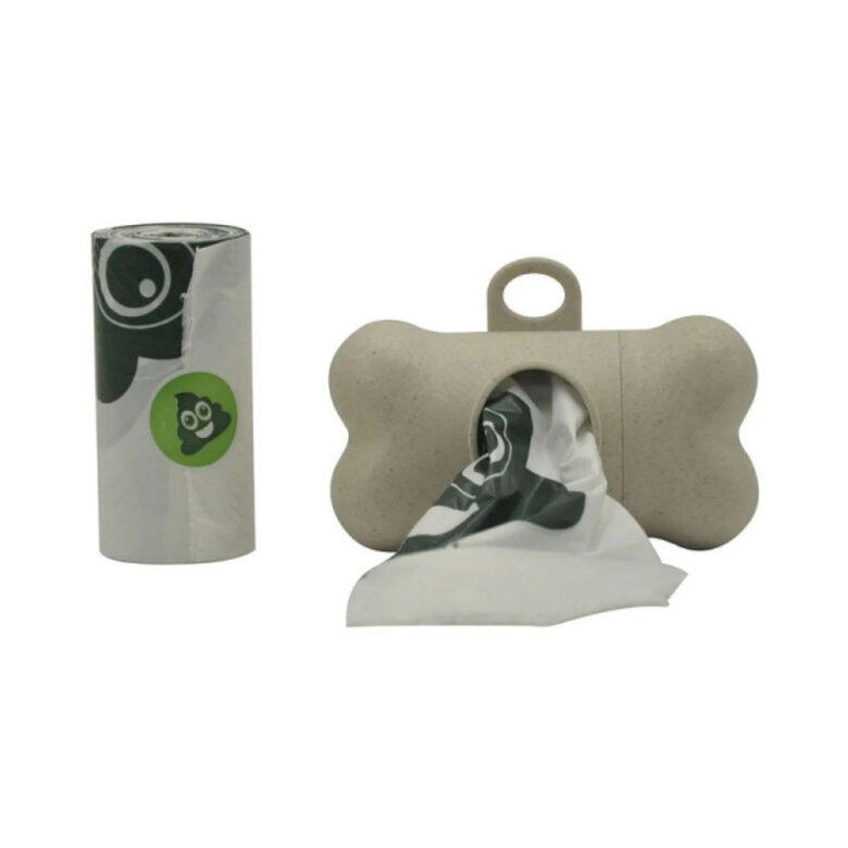 M-pets Poo Bamboo Porta Sacos Biodegradáveis + 15 sacos de cocó para ...