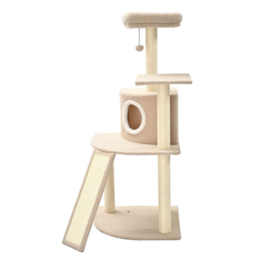 Leeby Boucle Collection &aacute;rvore arranhadora com cama nido e arranhador vertical para gatos, , large Imagem n&uacute;mero 1