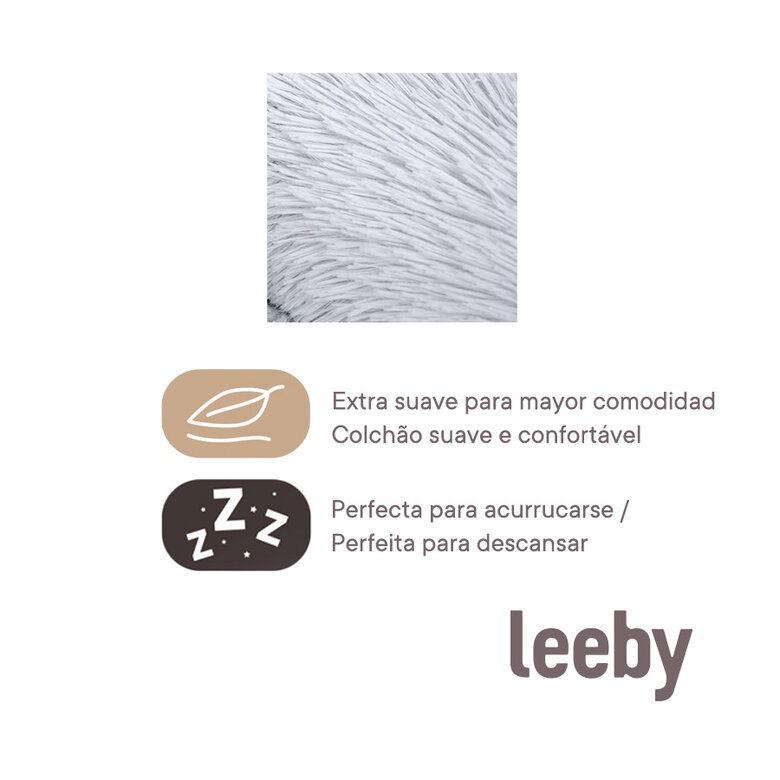 Leeby Cama de pelo cinzenta com ovelhas com cobertura amovível para cachorros, , large image number null