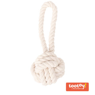 Tootoy! Pull Natural Rope Ball bola com corda e pega para cães