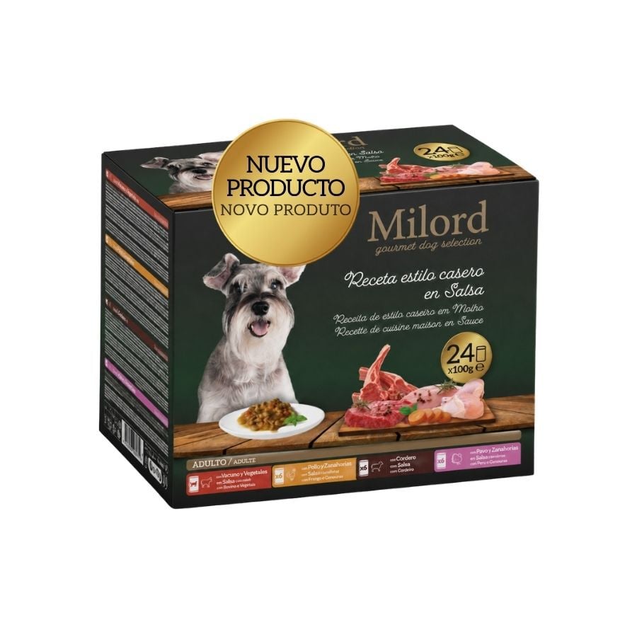 24 x 100 g Milord Adult Receita ao estilo caseiro em molho Saquetas para c&atilde;es - Multipack, , large Imagem n&uacute;mero 1