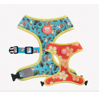 Dukier Peitoral reversível com estampado de pássaros para cães