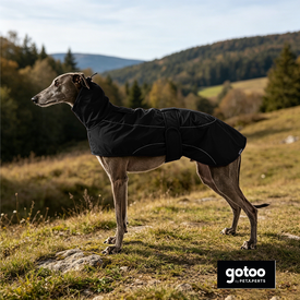 Gotoo Casaco Imperme&aacute;vel Preto para galgos