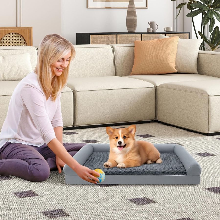 COSTWAY Cama Ortop&eacute;dica Gris para perros, , large Imagem n&uacute;mero 5