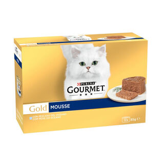 Purina Gourmet Gold Mousse de Peixes do Océano lata para gatos - Multipack