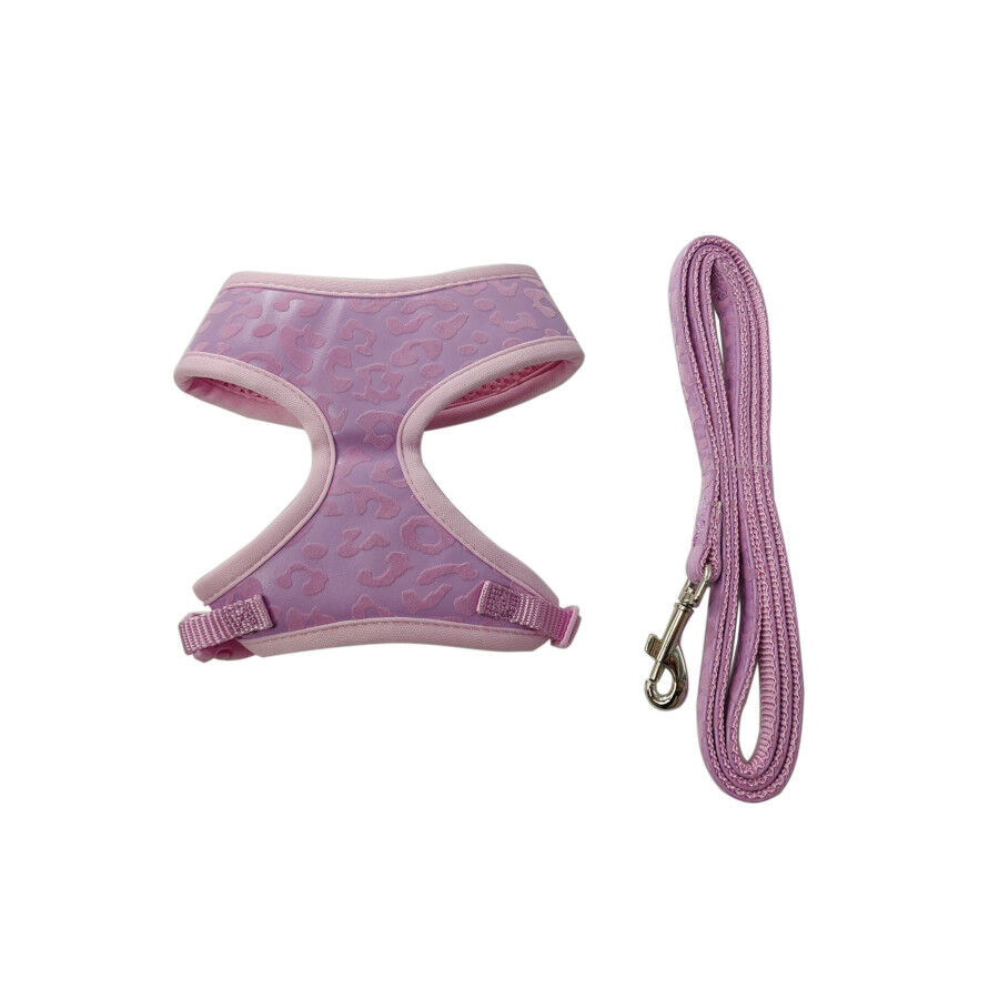 Gotoo Trela e arn&ecirc;s estampado animal rosa para gatos, , large Imagem n&uacute;mero 1