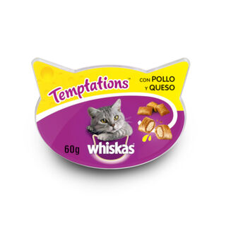 Whiskas Temptations Snacks Frango e Queijo para Gatos 