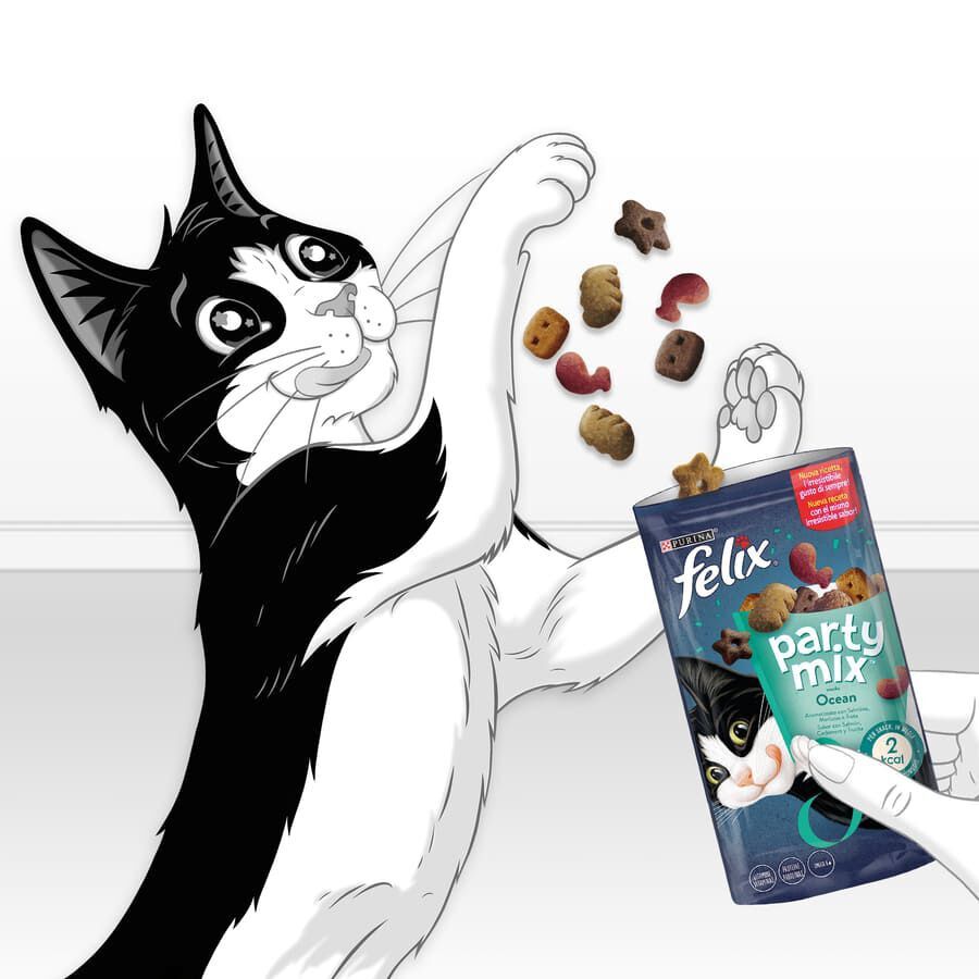 60 g Felix Biscoitos Party Mix Peixe para gatos, , large Imagem n&uacute;mero 6