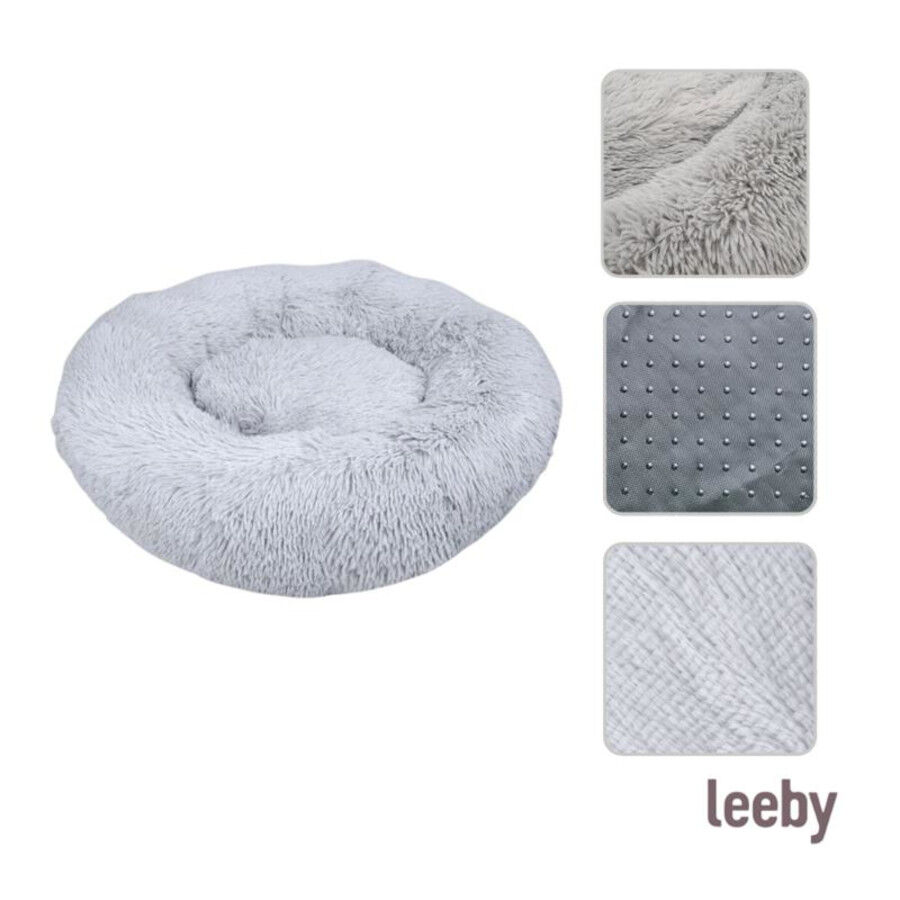 Leeby Cama Donut Anti Stress XXL Cinzenta para pessoas e c&atilde;es, , large Imagem n&uacute;mero 7