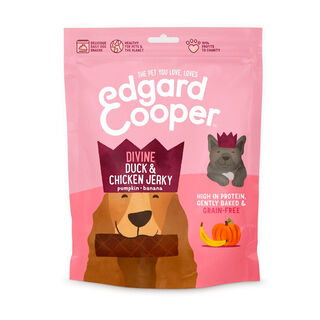 Edgard & Cooper charque de carne com abóbora e banana para cães