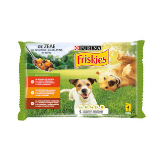 Friskies Adult Frango e Borrego em gelatina saquetas para cães  – Pack