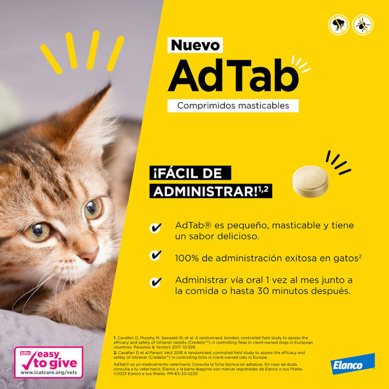 AdTab Comprimidos Mastigáveis para gatos, , large image number null