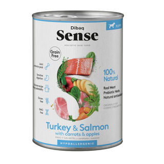 Dibaq Puppy Sense Grain Free de salmão lata para cães