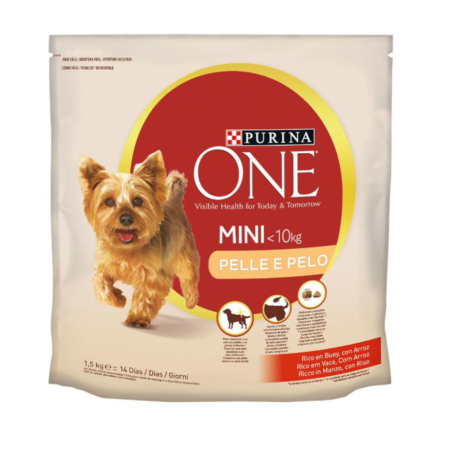 1.5 kg Purina One Mini Pele e Pelagem Boi e Arroz ra&ccedil;&atilde;o para c&atilde;es, , large Imagem n&uacute;mero 3