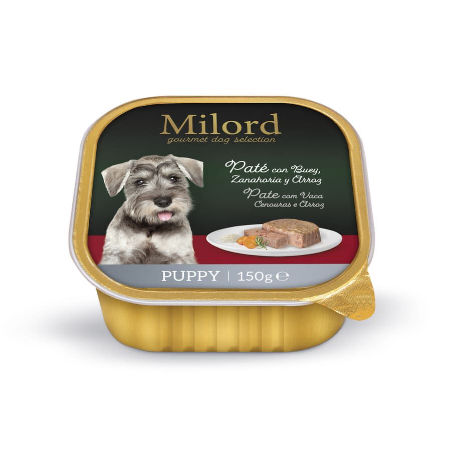 150 g Milord Puppy Boi, Cenouras e Arroz em pat&ecirc; terrina, , large Imagem n&uacute;mero 1