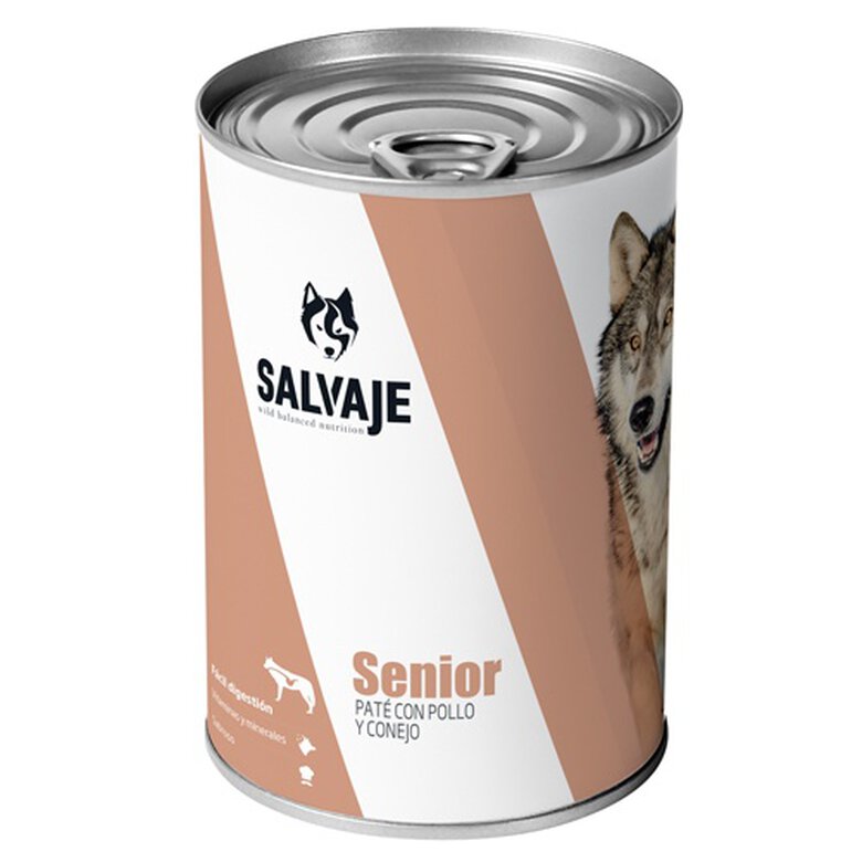 Salvaje Senior Frango e Coelho patê em lata para cães , , large image number null