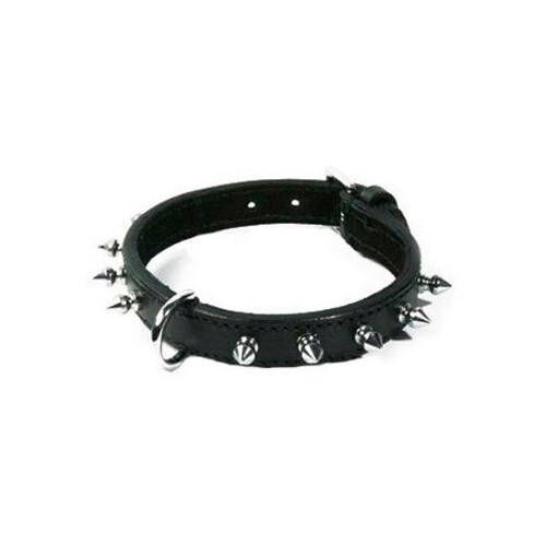 Nayeco Collar para perros cuero negro con pinchos Imagem n&uacute;mero 1