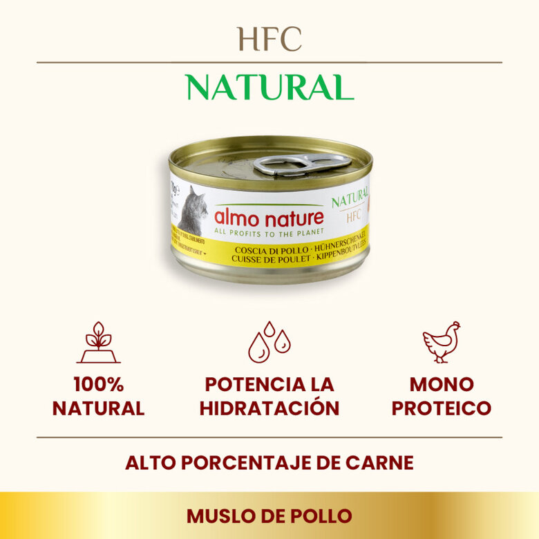 70 gr Almo Nature HFC Coxa de Frango lata para gatos,  Imagem número 2 70 gr Almo Nature HFC Coxa de Frango lata para gatos, , large Imagem número 2