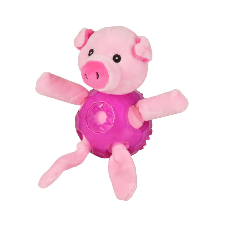Flamingo Bellies Porco de peluche cor-de-rosa com bola para cães,  Imagem número 1 Flamingo Bellies Porco de peluche cor-de-rosa com bola para cães, , large Imagem número 1