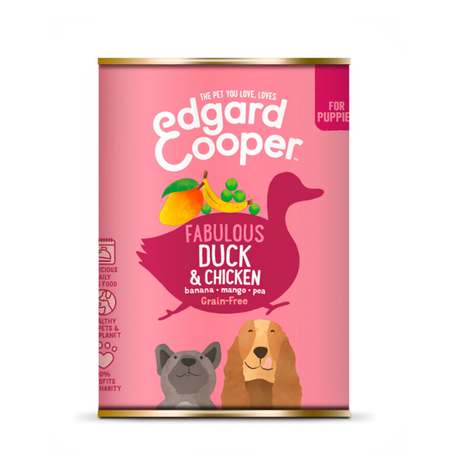 400 g Edgard y Cooper Puppy Pato e Fango lata para c&atilde;es, , large Imagem n&uacute;mero 1