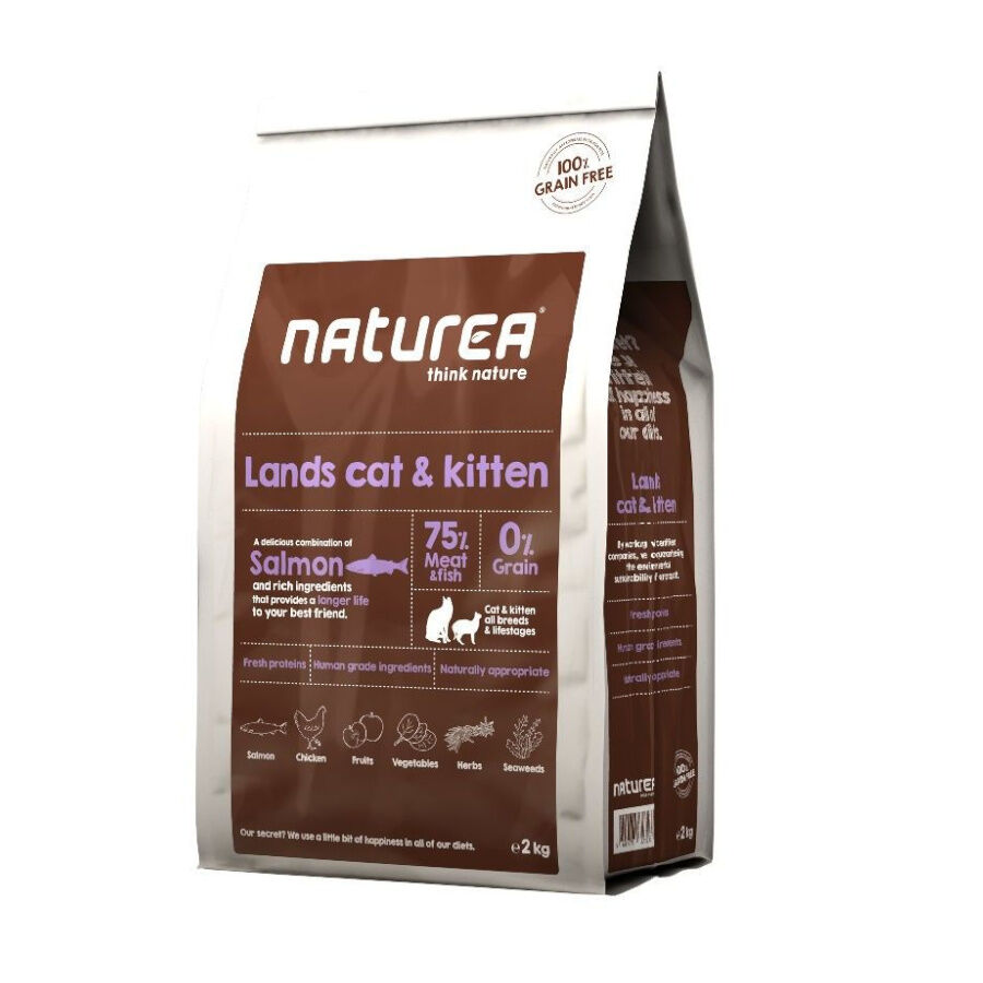 2 kg Naturea CateKitten Lands Salm&atilde;o ra&ccedil;&atilde;o para gatos, , large Imagem n&uacute;mero 1
