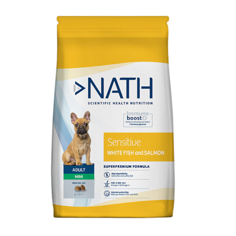 7 kg Nath Adult Mini Sensitive Peixe Branco e Salm&atilde;o ra&ccedil;&atilde;o para c&atilde;es , , large Imagem n&uacute;mero 1