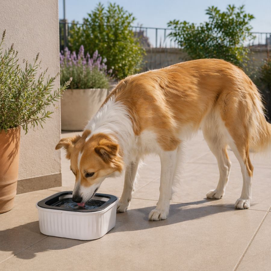 Leeby Dispensador de &Aacute;gua Anti-salpicos Branco para c&atilde;es, , large Imagem n&uacute;mero 1