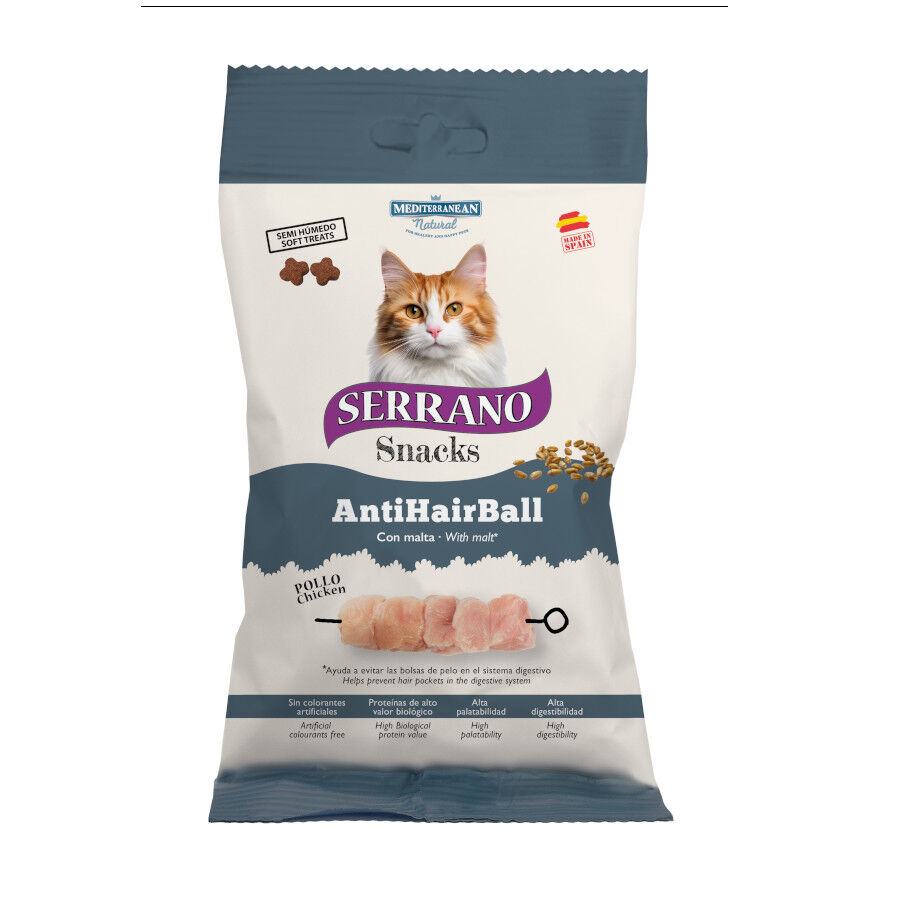 50 g Serrano Snacks Anti Bola de Pelo de Frango para gatos, , large Imagem n&uacute;mero 1