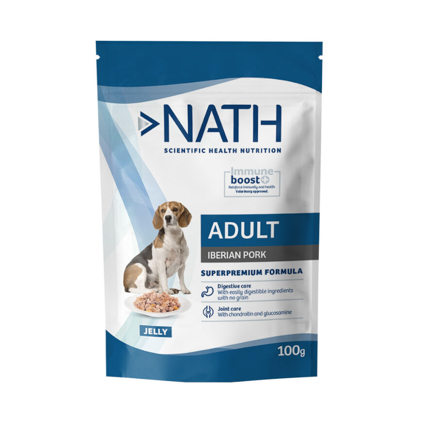 100 g Nath Adult Porco Ib&eacute;rico em Gelatina saquetas para c&atilde;es, , large Imagem n&uacute;mero 1