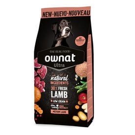 Ownat Medium Ultra Cordeiro e Arroz ração para cães