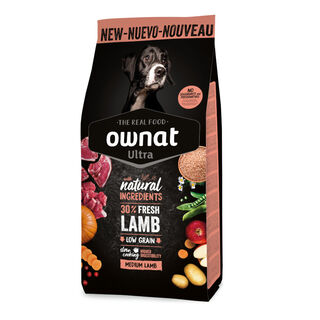 Ownat Medium Ultra Cordeiro e Arroz ração para cães