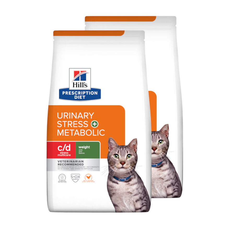 2 x 8 kg Hill's Prescription Diet c/d Multicare Stress + Metabolic ra&ccedil;&atilde;o para gatos Pack poupan&ccedil;a!, , large Imagem n&uacute;mero 1