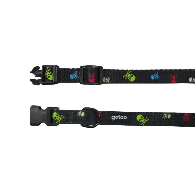 Gotoo Coleira estampada caveira preta para cães,  Imagem número 3 Gotoo Coleira estampada caveira preta para cães, , large Imagem número 3
