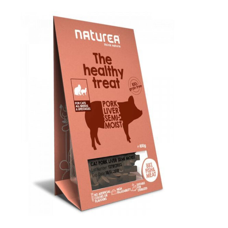 100 g Naturea Biscoitos The Healthy Treat Fígado de Porco para gatos,  Imagem número 1 100 g Naturea Biscoitos The Healthy Treat Fígado de Porco para gatos, , large Imagem número 1