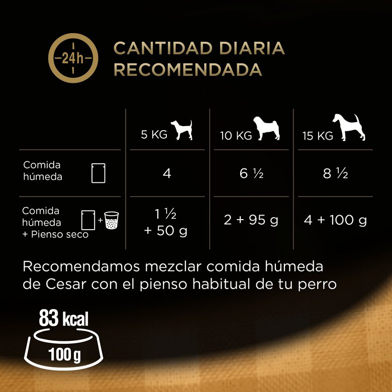 4 saquetas x 100 g Cesar Mistura de Carnes Geleia em Saquinho para Cães - Multipack,  Imagem número 3 4 saquetas x 100 g Cesar Mistura de Carnes Geleia em Saquinho para Cães - Multipack, , large Imagem número 3