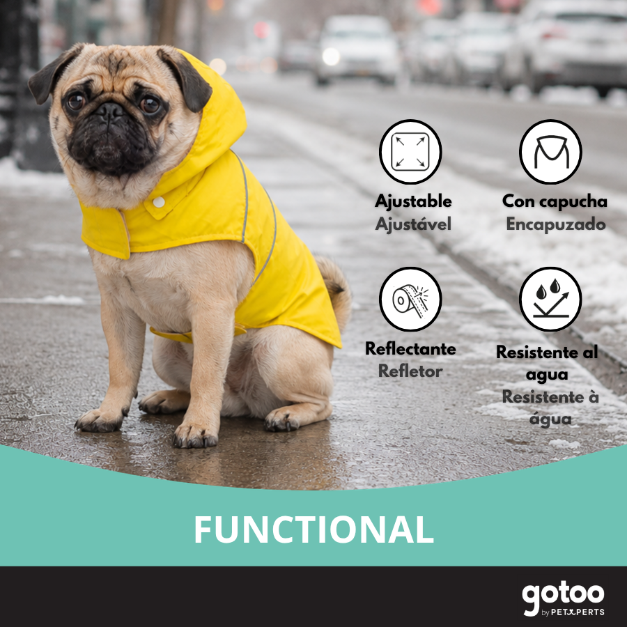 Gotoo Capa de Chuva Refletora Amarela para c&atilde;es, , large Imagem n&uacute;mero 6