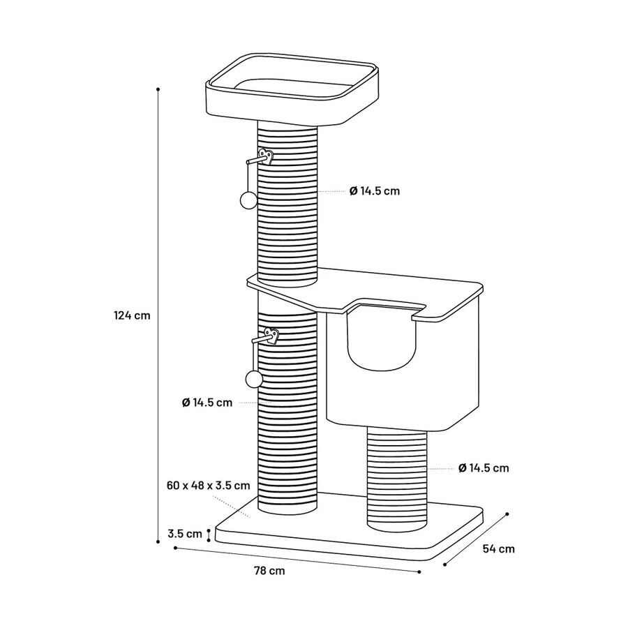 Flamingo Viola &Aacute;rvore Arranhadora com caverna para gatos, , large Imagem n&uacute;mero 3