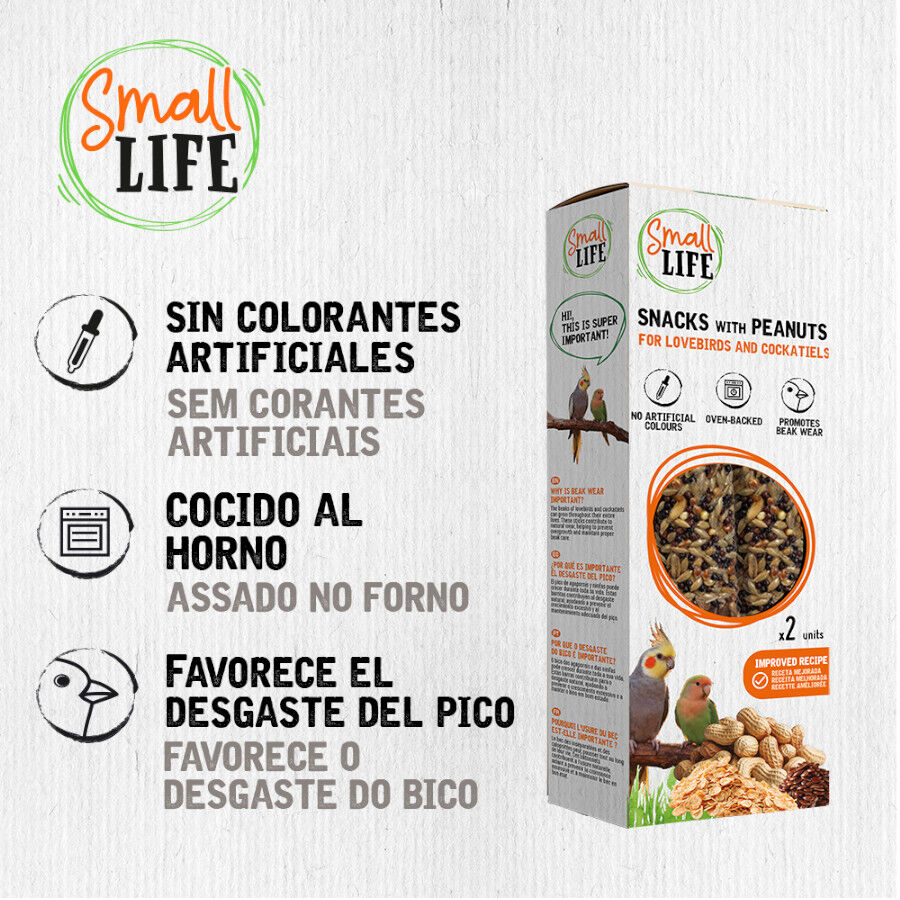 2 barritas Small Life Barritas Snack com Amendoins para agapornis e caturras, , large Imagem n&uacute;mero 3
