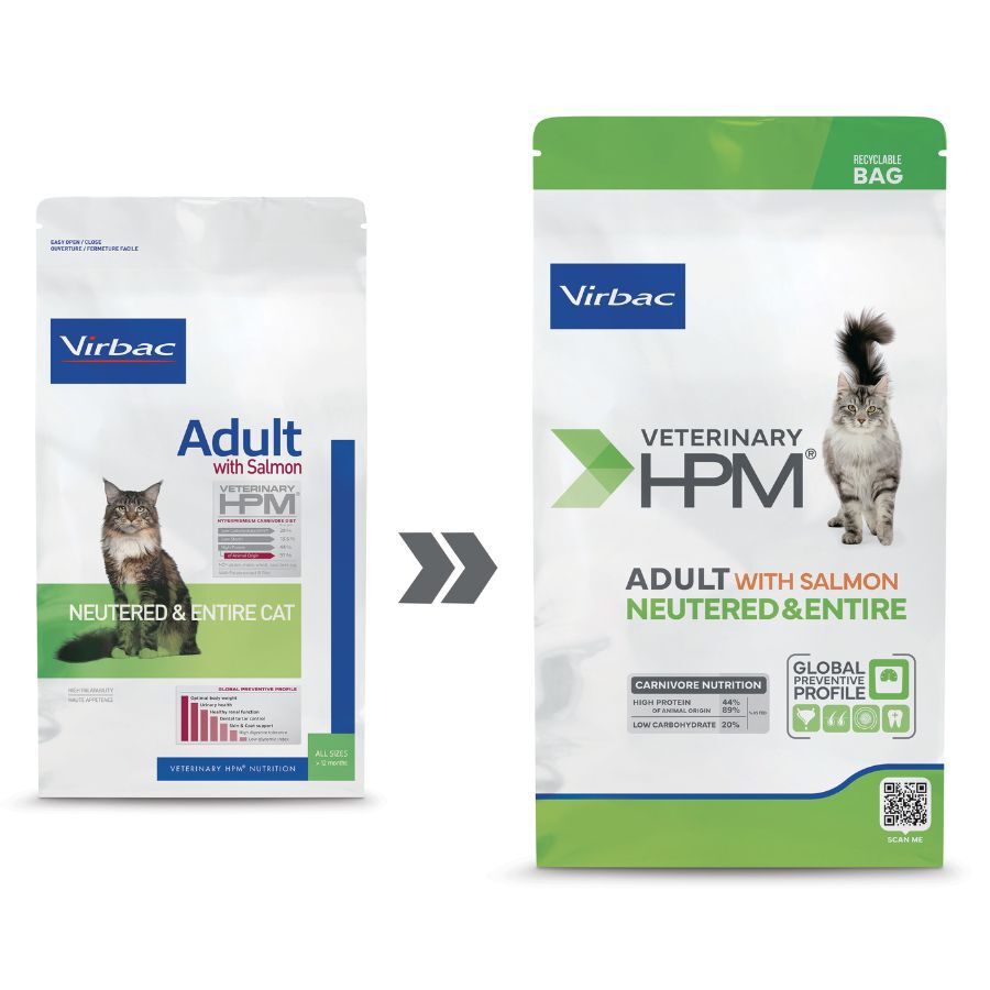 3 kg Virbac HPM Veterinary Pienso Salm&oacute;n para gatos adultos, , large Imagem n&uacute;mero 2