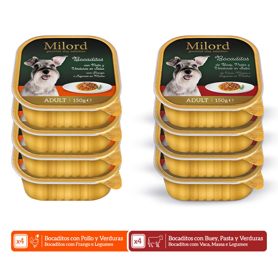 8 terrinas x 150 g Milord Receita Mediterr&acirc;nea em molho terrinas para c&atilde;es - Multipack, , large Imagem n&uacute;mero 2