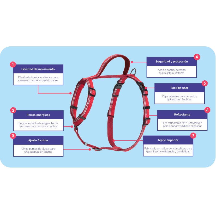Halti Peitoral de Passeio Vermelho para c&atilde;es, , large Imagem n&uacute;mero 4