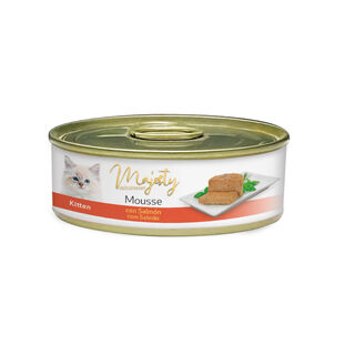 Majesty Kitten Mousse de Salmão em lata para gatinhos