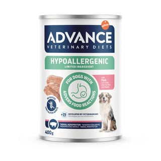 Advance Veterinary Diets Alimentos úmidos para cães com ingredientes limitados de carne de porco hipoalergênica