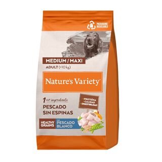 Nature’s Variety Healthy Grains Adult Medium Maxi Peixe Branco ração para cães