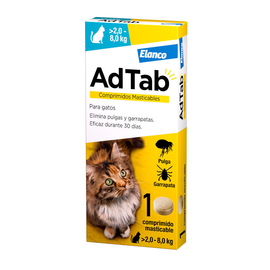 AdTab Comprimidos mastig&aacute;veis antiparasit&aacute;rios para gatos, , large Imagem n&uacute;mero 1