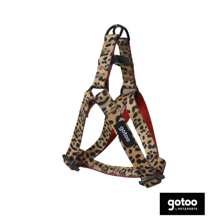 Gotoo Peitoral estampado leopardo castanha para cães,  Imagem número 2 Gotoo Peitoral estampado leopardo castanha para cães, , large Imagem número 2
