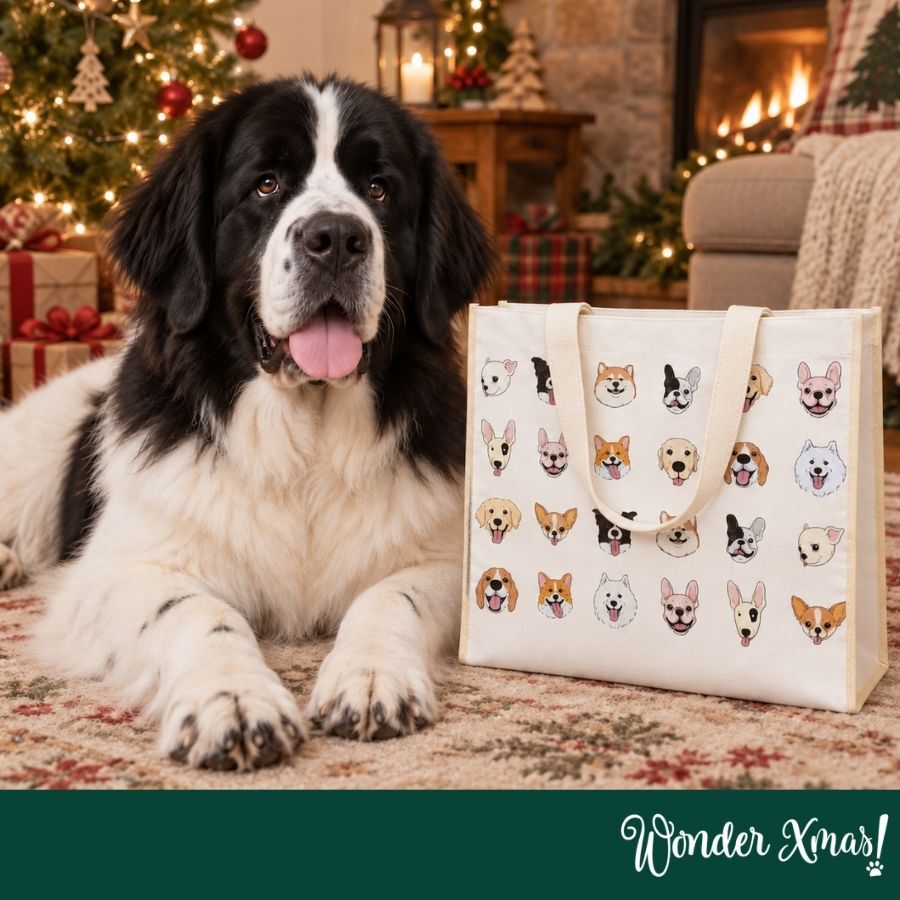 Wonder Christmas Totebag com estampado de c&atilde;o, , large Imagem n&uacute;mero 2