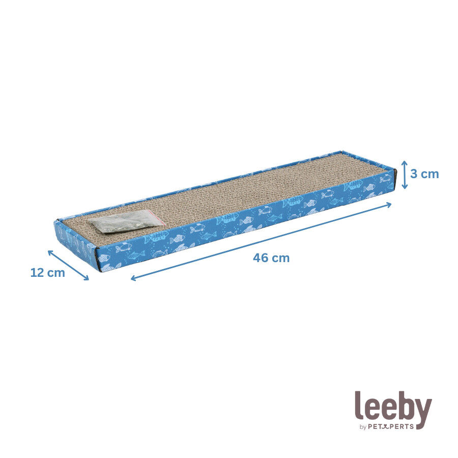 Leeby Fitz t&aacute;bua arranhadora de cart&atilde;o azul para gatos, , large Imagem n&uacute;mero 5