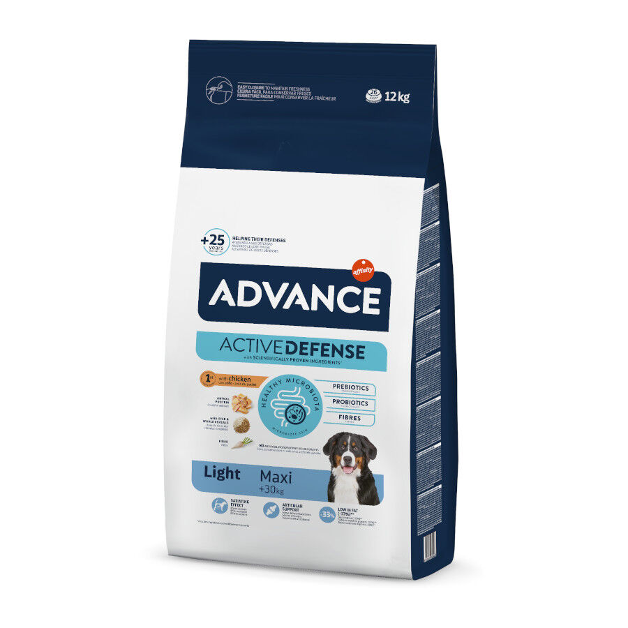 12 kg Advance Active Defense Maxi Light Frango e Arroz ra&ccedil;&atilde;o para c&atilde;es, , large Imagem n&uacute;mero 1