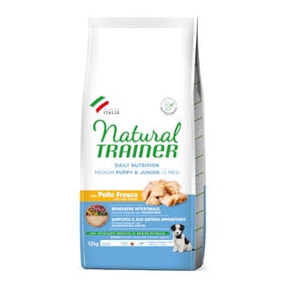 Natural Trainer Puppy&Junior Medium Frango ração para cães